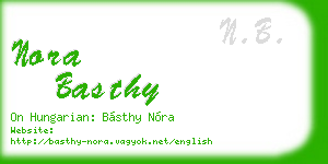 nora basthy business card